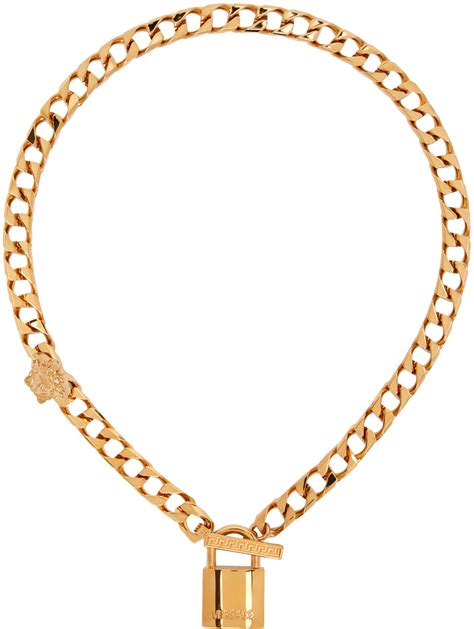 Versace lock statement necklace